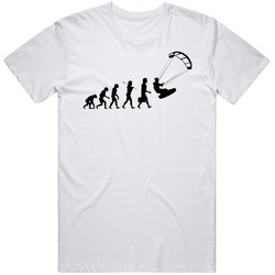 Kite Surfing Evolution Retro Graphic Unisex Cotton White Classic T Shirt
