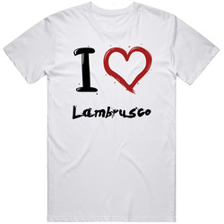 I Love Lambrusco Italian Wine Food Retro Graphic Unisex Cotton White Classic T Shirt
