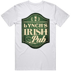 Lynch Irish Pub St Patricks Day Beer Party Custom Name Retro Graphic Unisex Cotton White Classic T Shirt