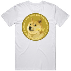 Dogecoin Retro Graphic Unisex Cotton White Classic T Shirt