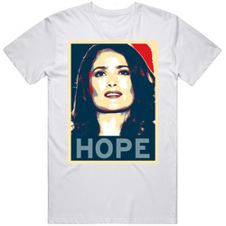 Salma Hayek Hope Retro Graphic Unisex Cotton White Classic T Shirt