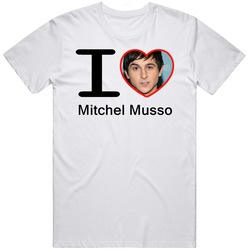 I Heart Love Mitchel Musso Retro Graphic Unisex Cotton White Classic T Shirt