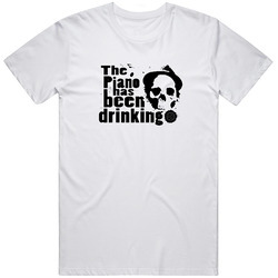 The Piano Has Been Drinking Tom Wait Music Retro Graphic Unisex Cotton White Classic T Shirt