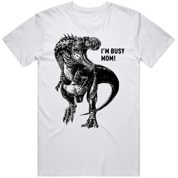 Busy Rex Retro Graphic Unisex Cotton White Classic T Shirt