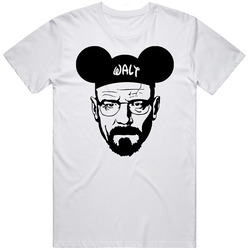 Breaking Bad Heisenberg Walter Walt Disney Mickey Mouse Retro Graphic Unisex Cotton White Classic T Shirt