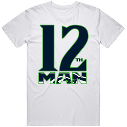 12th Man Seahawks Retro Graphic Unisex Cotton White Classic T Shirt