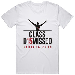 Class Dismissed 2015 Seniors Black And Red Retro Graphic Unisex Cotton White Classic T Shirt