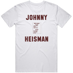 Johnny Heisman Manziel Football 2012 Season Stats Retro Graphic Unisex Cotton White Classic T Shirt