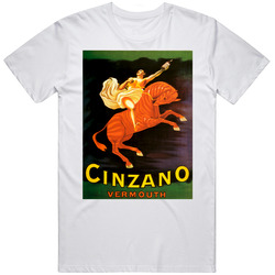 Cinzano Sweet Vermouth Red Rosso, Turin Retro Graphic Unisex Cotton White Classic T Shirt
