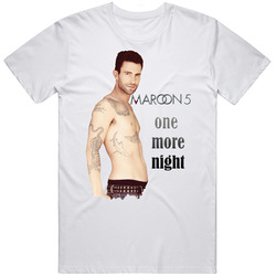Maroon 5 Adam Levine One More Night Retro Graphic Unisex Cotton White Classic T Shirt