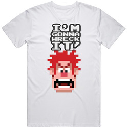 Wreck It Ralph Retro Graphic Unisex Cotton White Classic T Shirt