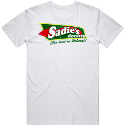 Sadies Donuts Inspired By Dexter Retro Graphic Unisex Cotton White Classic T Shirt