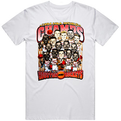 Houston Rockets 1994 Champs Caricature Team Retro Graphic Unisex Cotton White Classic T Shirt