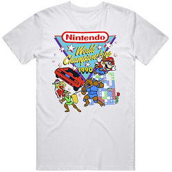 Nintendo 1990 World Championships Retro Graphic Unisex Cotton White Classic T Shirt