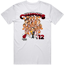 Miami Heat Champions Caricature Retro Graphic Unisex Cotton White Classic T Shirt