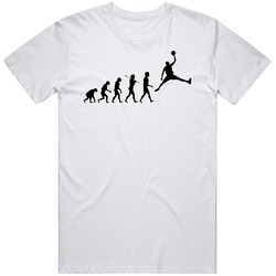Basketball Evolution Slam Dunk Retro Graphic Unisex Cotton White Classic T Shirt