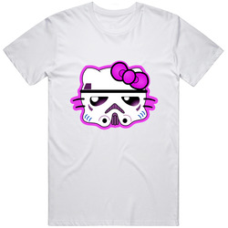 Hello Kitty Style - Pink Trooper Retro Graphic Unisex Cotton White Classic T Shirt