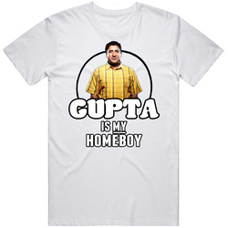 Gupta Is My Homeboy Outsourced Retro Graphic Unisex Cotton White Classic T Shirt