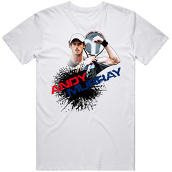 Andy Murray Britain Tennis Retro Graphic Unisex Cotton White Classic T Shirt