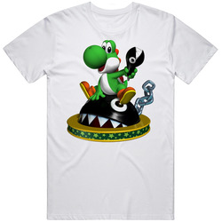 Yoshi Super Mario Video Game Retro Graphic Unisex Cotton White Classic T Shirt