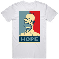 Homer Simpson Tv Show Hope Retro Graphic Unisex Cotton White Classic T Shirt
