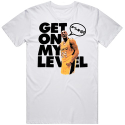 Kobe Bryant Get On My Level Retro Graphic Unisex Cotton White Classic T Shirt