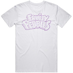 Fruity Pebbles Cereal Flintstones Retro Graphic Unisex Cotton White Classic T Shirt