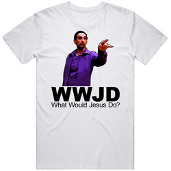 What Would Jesus Do Quintana Big Lebowski Retro Graphic Unisex Cotton White Classic T Shirt