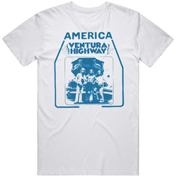 America Folk Band Ventura Highway Retro Graphic Unisex Cotton White Classic T Shirt