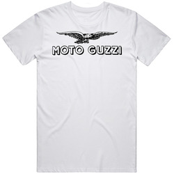 Moto Guzzi Logo White Eagle Retro Graphic Unisex Cotton White Classic T Shirt