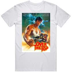 Stallone Sylvester 80s Movie Over The Top Retro Graphic Unisex Cotton White Classic T Shirt