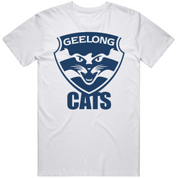 Geelong Cats Football Australian Sport Retro Graphic Unisex Cotton White Classic T Shirt