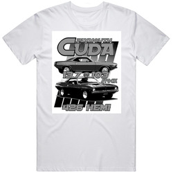 70 Plymouth Cuda Stock Muscle Car Hemi Retro Graphic Unisex Cotton White Classic T Shirt