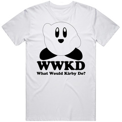 What Would Kirby Do Video Game Retro Graphic Unisex Cotton White Classic T Shirt