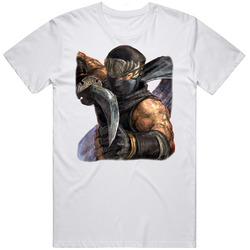 Ryu Hayabusa Ninja Video Game Retro Graphic Unisex Cotton White Classic T Shirt