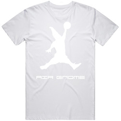 Air Garden Gnome Funny Joke Parody Retro Graphic Unisex Cotton White Classic T Shirt