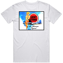 Lucky Strike Retro Graphic Unisex Cotton White Classic T Shirt