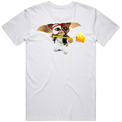 Gizmo Gremlins Rambo Retro Graphic Unisex Cotton White Classic T Shirt