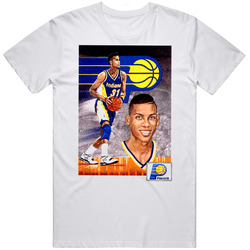 Reggie Miller Pacers Basketball Retro Graphic Unisex Cotton White Classic T Shirt