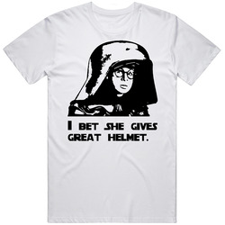 Dark Helmet I Bet She Gives Great Helmet Spaceballs Retro Graphic Unisex Cotton White Classic T Shirt