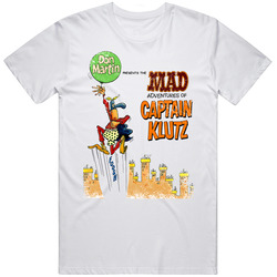 Don Martin The Mad Adventures Of Captain Klutz Retro Graphic Unisex Cotton White Classic T Shirt
