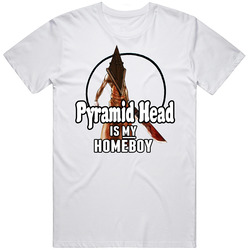 Pyramid Head Is My Homeboy Video Game Retro Graphic Unisex Cotton White Classic T Shirt