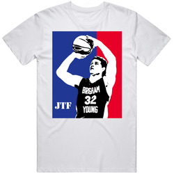 Jimmer Fredette Byu Brigham Young Basketball Retro Graphic Unisex Cotton White Classic T Shirt