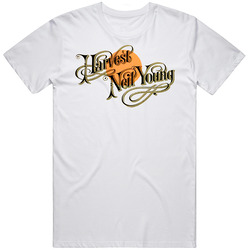 Neil Young Harvest Retro 60's Hippie Woodstock Retro Graphic Unisex Cotton White Classic T Shirt