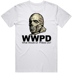 The Abominable Dr Phibes B Movie Retro Graphic Unisex Cotton White Classic T Shirt