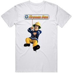 Fireman Sam Cool Logo Retro Graphic Unisex Cotton White Classic T Shirt