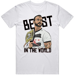 Cm Punk Best In The World Wrestling Retro Graphic Unisex Cotton White Classic T Shirt