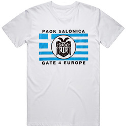 Paok Salonika G4 Europe Retro Graphic Unisex Cotton White Classic T Shirt
