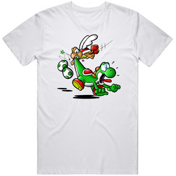 Yoshi Koopa Troopa Funny Retro Graphic Unisex Cotton White Classic T Shirt