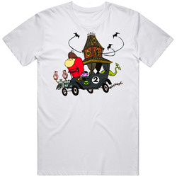 Wacky Races Cartoon The Gruesome Threesome Retro Graphic Unisex Cotton White Classic T Shirt